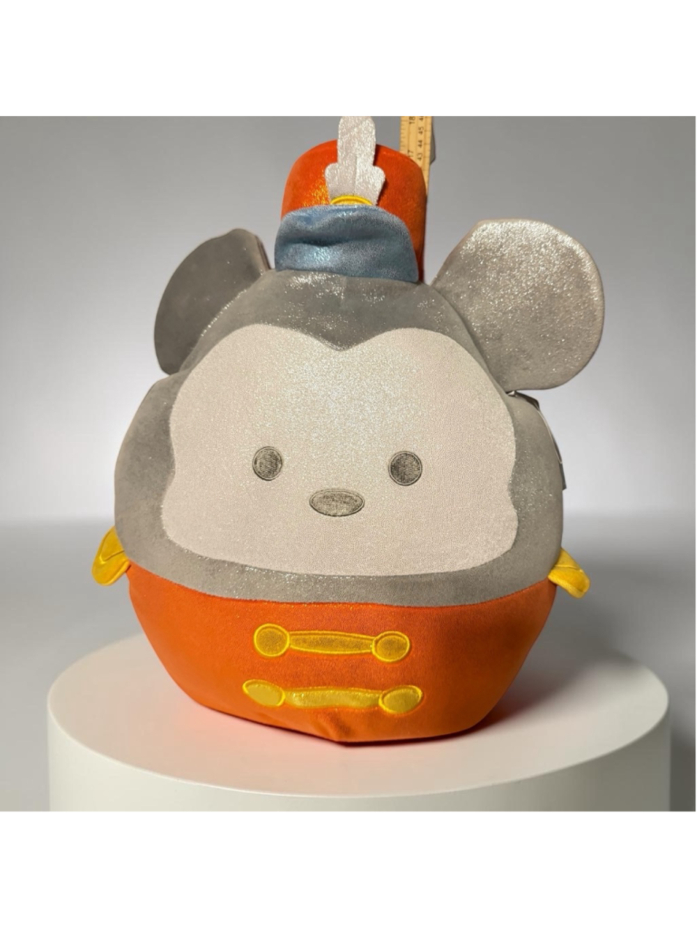 Disney Squishmallows Band Leader Mickey Stuffed Animal Large 16” Gray Orange